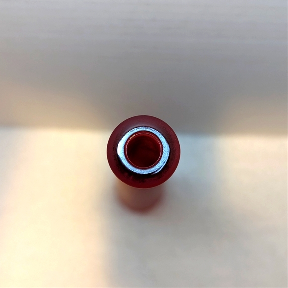 11" Tall, Thin Red Satin Glass Vase. - Picture 2 of 5